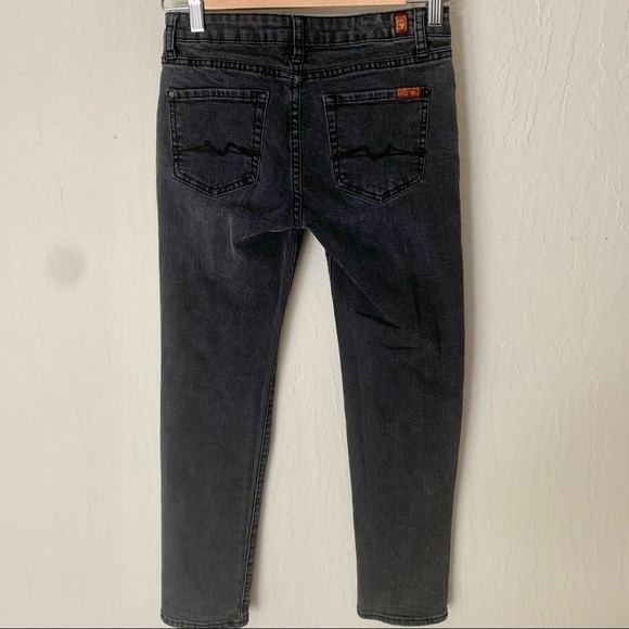 7 FOR ALL MANKIND Boys Slimmy Slim Fit Jeans Gray Black Denim Stretch Size 12 - Picture 7 of 13